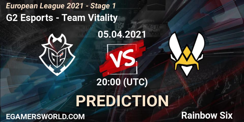 G2 Esports - Team Vitality: ennuste. 05.04.2021 at 18:30, Rainbow Six, European League 2021 - Stage 1