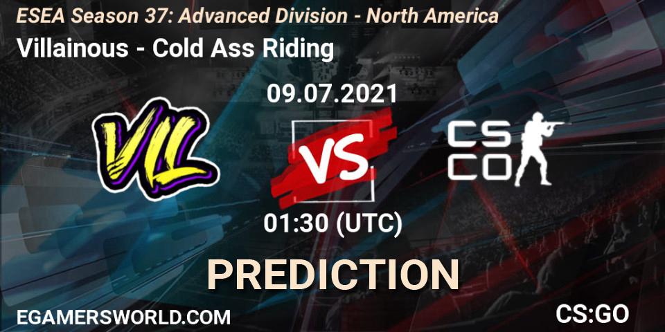 Villainous - Cold Ass Riding: ennuste. 09.07.2021 at 01:30, Counter-Strike (CS2), ESEA Season 37: Advanced Division - North America