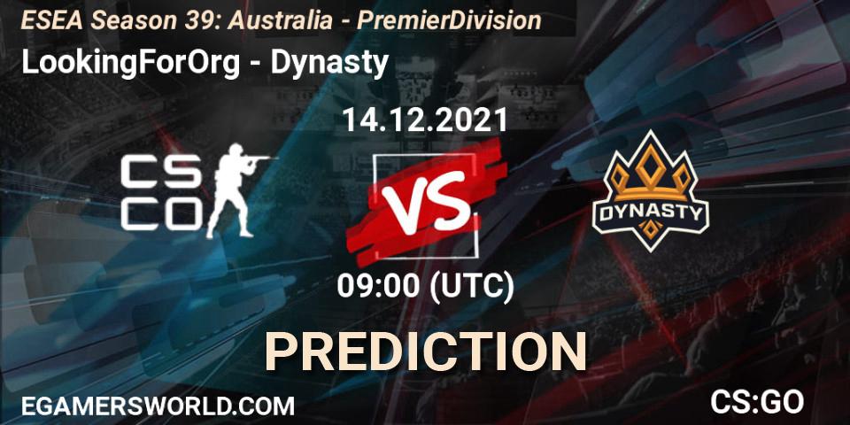 LookingForOrg - Hazard: ennuste. 15.12.2021 at 09:00, Counter-Strike (CS2), ESEA Season 39: Australia - Premier Division