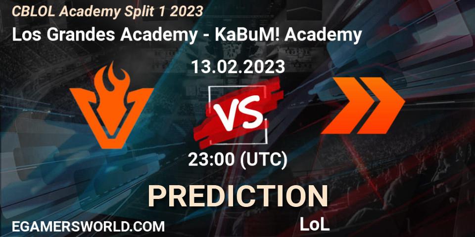 Los Grandes Academy - KaBuM! Academy: ennuste. 14.02.23, LoL, CBLOL Academy Split 1 2023