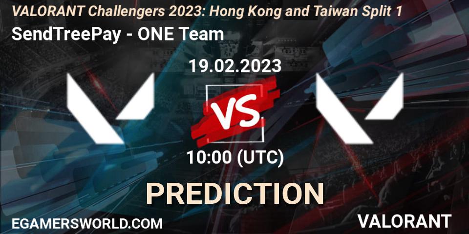 SendTreePay - ONE Team: ennuste. 19.02.2023 at 10:00, VALORANT, VALORANT Challengers 2023: Hong Kong and Taiwan Split 1