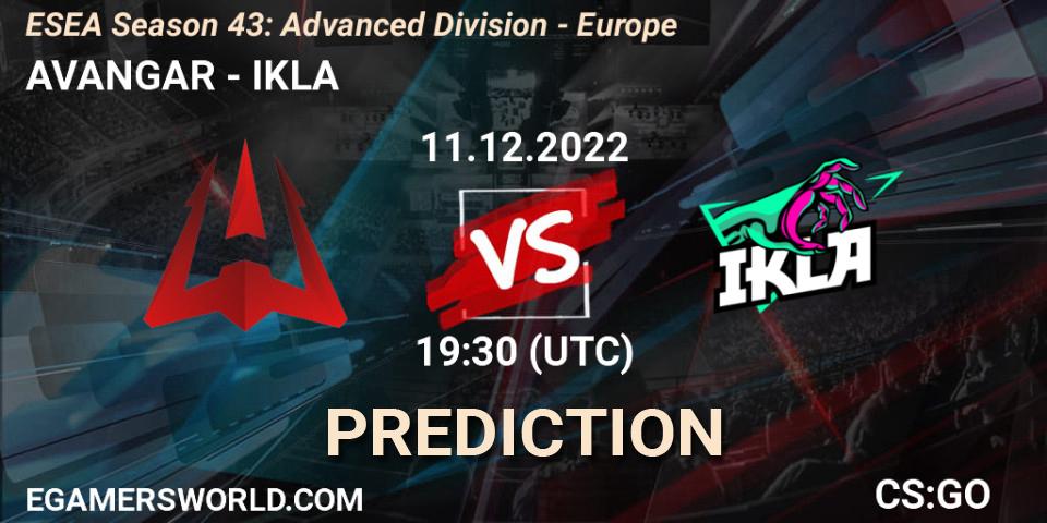 AVANGAR - IKLA: ennuste. 11.12.22, CS2 (CS:GO), ESEA Season 43: Advanced Division - Europe