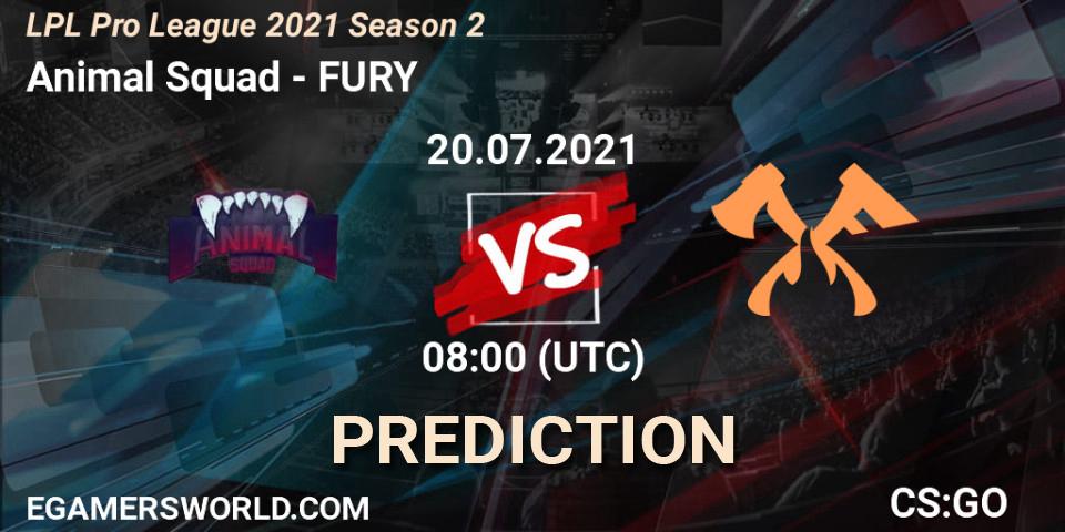 Animal Squad - FURY: ennuste. 20.07.2021 at 08:00, Counter-Strike (CS2), LPL Pro League 2021 Season 2