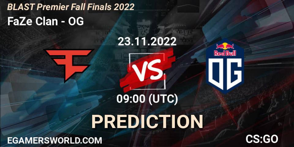 FaZe Clan - OG: ennuste. 23.11.2022 at 09:00, Counter-Strike (CS2), BLAST Premier Fall Finals 2022
