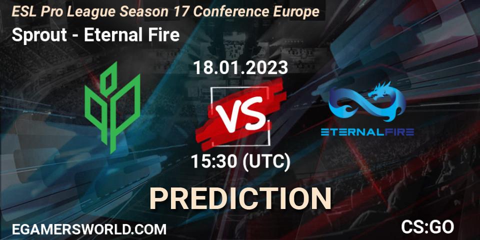 Sprout - Eternal Fire: ennuste. 18.01.2023 at 15:30, Counter-Strike (CS2), ESL Pro League Season 17 Conference Europe