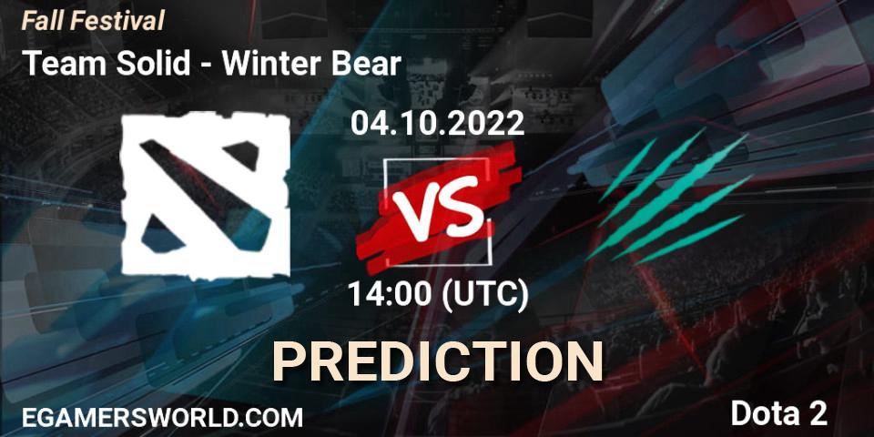 Team Solid - Winter Bear: ennuste. 04.10.2022 at 14:00, Dota 2, Fall Festival