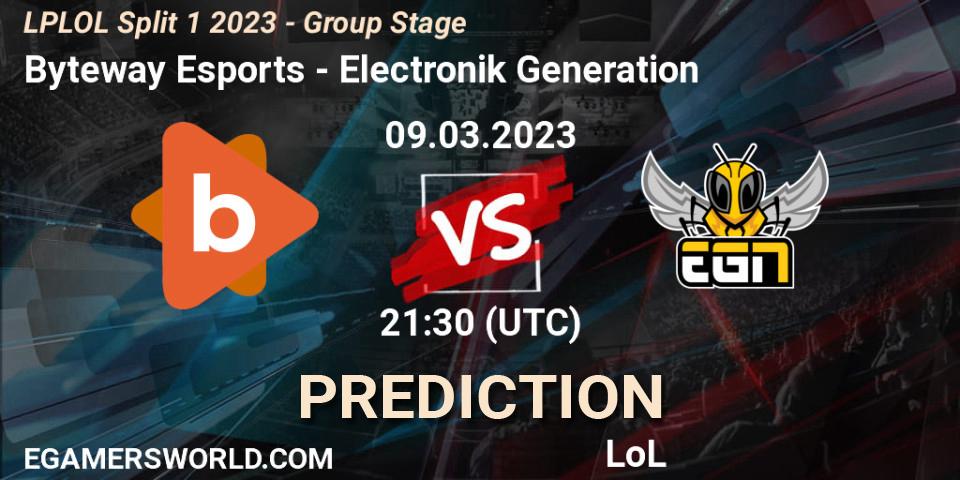 Byteway Esports - Electronik Generation: ennuste. 10.02.2023 at 21:30, LoL, LPLOL Split 1 2023 - Group Stage