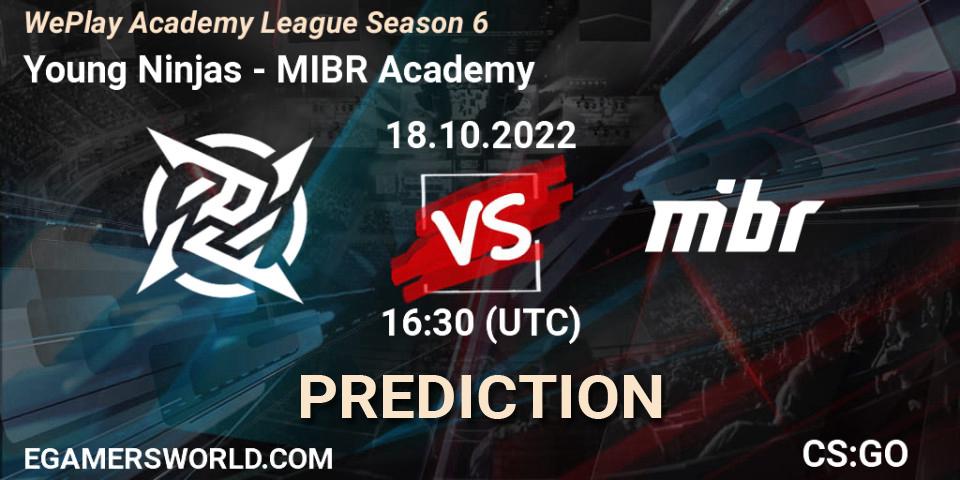 Young Ninjas - MIBR Academy: ennuste. 18.10.2022 at 16:45, Counter-Strike (CS2), WePlay Academy League Season 6