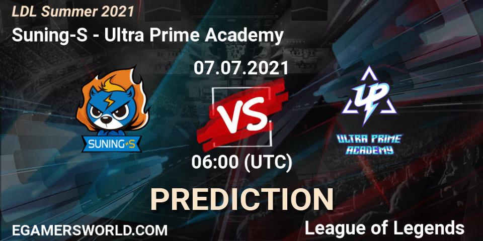 Suning-S - Ultra Prime Academy: ennuste. 07.07.2021 at 06:00, LoL, LDL Summer 2021