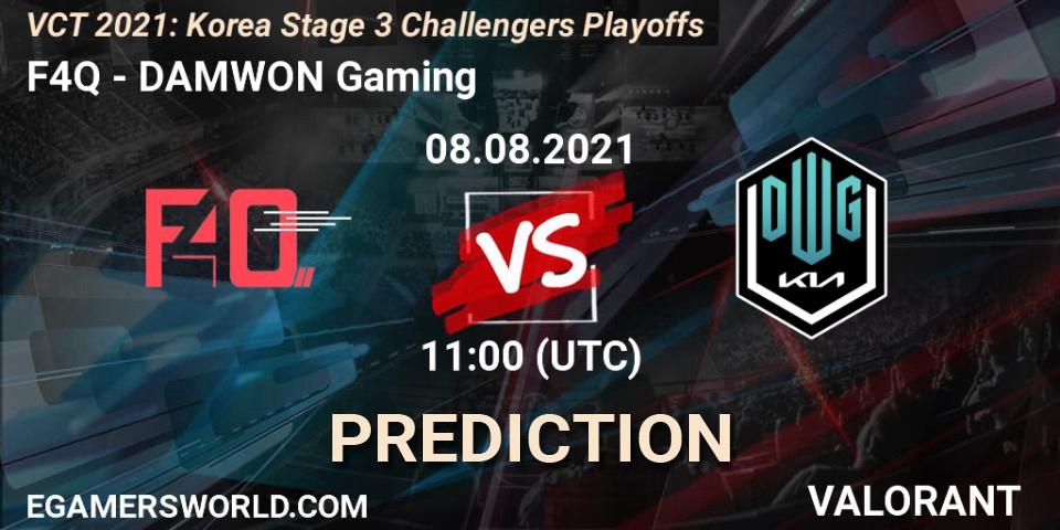 F4Q - DAMWON Gaming: ennuste. 08.08.2021 at 11:00, VALORANT, VCT 2021: Korea Stage 3 Challengers Playoffs
