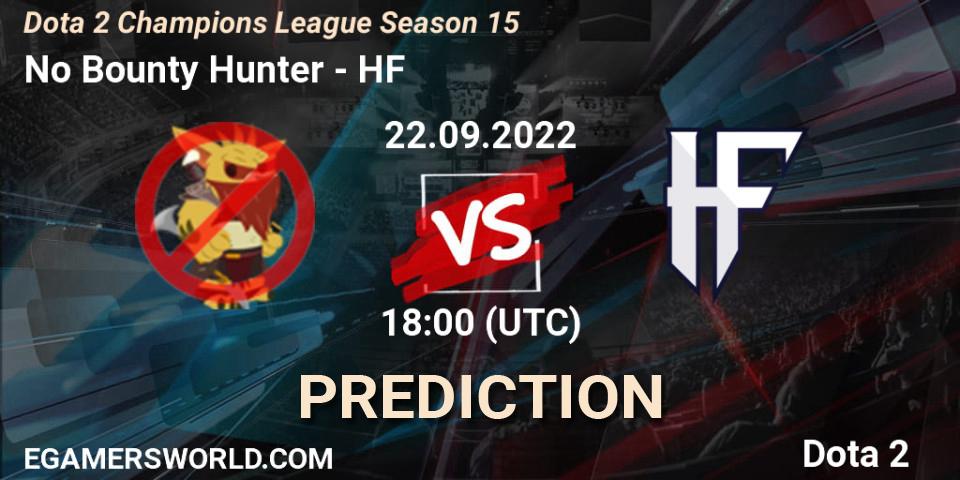 No Bounty Hunter - HF: ennuste. 22.09.22, Dota 2, Dota 2 Champions League Season 15
