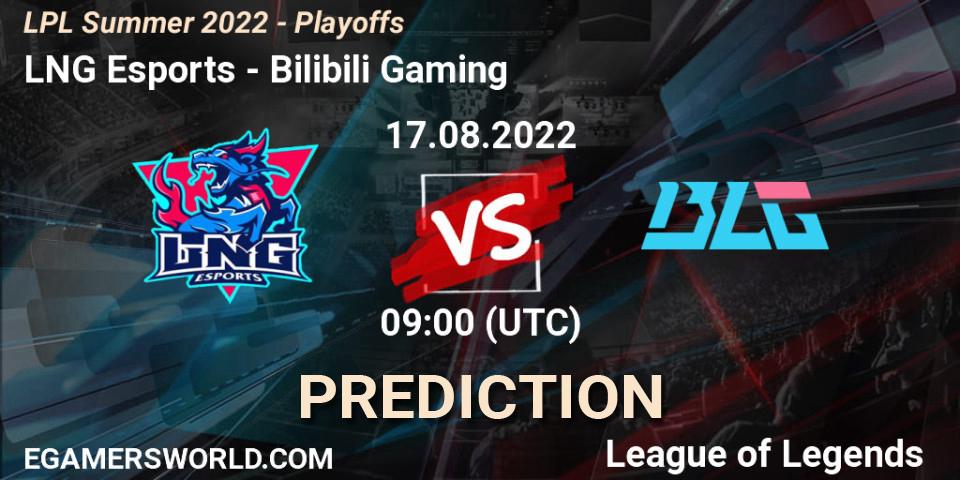 LNG Esports - Bilibili Gaming: ennuste. 17.08.2022 at 09:00, LoL, LPL Summer 2022 - Playoffs