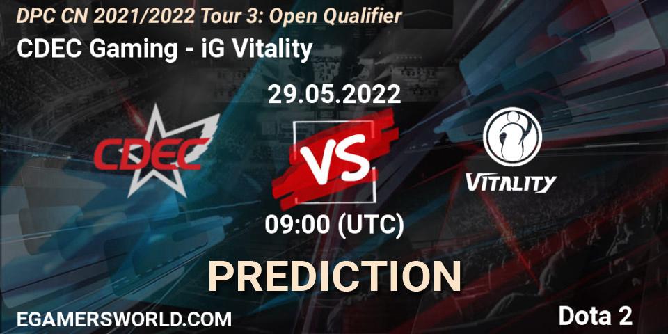 CDEC Gaming - iG Vitality: ennuste. 29.05.22, Dota 2, DPC CN 2021/2022 Tour 3: Open Qualifier