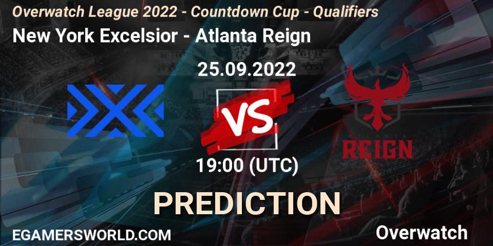 New York Excelsior - Atlanta Reign: ennuste. 25.09.2022 at 19:00, Overwatch, Overwatch League 2022 - Countdown Cup - Qualifiers