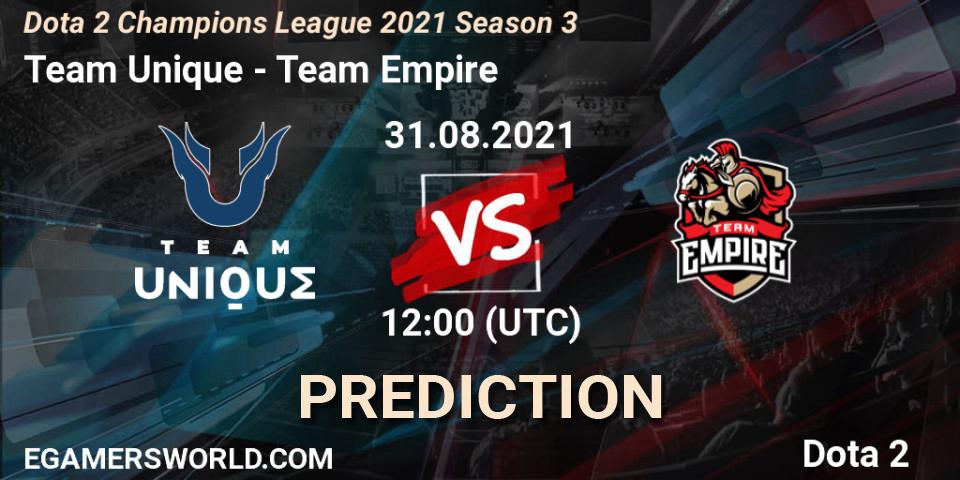 Team Unique - Team Empire: ennuste. 31.08.2021 at 12:02, Dota 2, Dota 2 Champions League 2021 Season 3