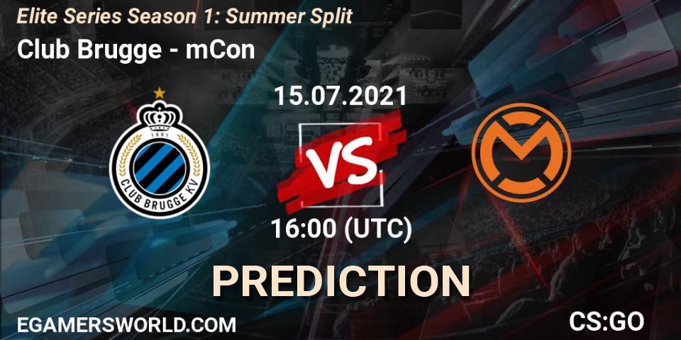 Club Brugge - mCon: ennuste. 15.07.2021 at 16:00, Counter-Strike (CS2), Elite Series Season 1: Summer Split