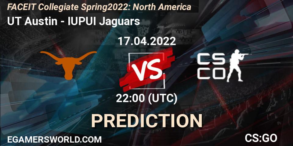 UT Austin - IUPUI Jaguars: ennuste. 17.04.2022 at 22:00, Counter-Strike (CS2), FACEIT Collegiate Spring 2022: North America