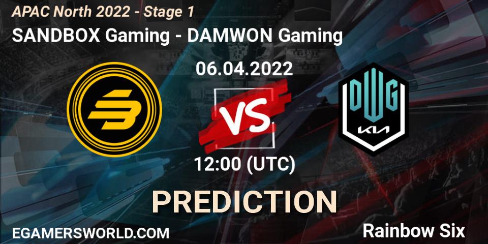 SANDBOX Gaming - DAMWON Gaming: ennuste. 06.04.2022 at 12:00, Rainbow Six, APAC North 2022 - Stage 1