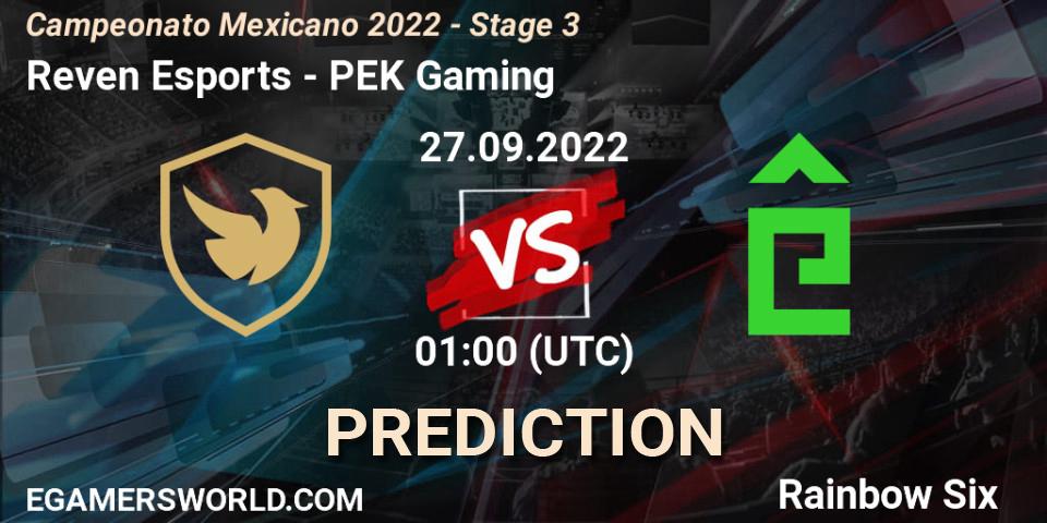 Reven Esports - PÊEK Gaming: ennuste. 27.09.2022 at 01:00, Rainbow Six, Campeonato Mexicano 2022 - Stage 3