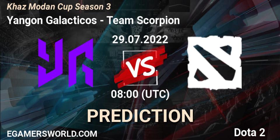 Yangon Galacticos - Team Scorpion: ennuste. 29.07.2022 at 07:53, Dota 2, Khaz Modan Cup Season 3