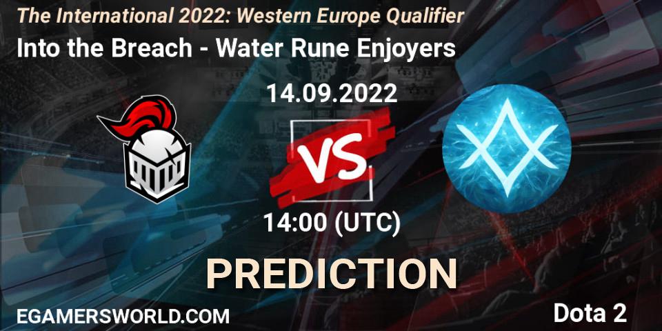 Into the Breach - Water Rune Enjoyers: ennuste. 14.09.22, Dota 2, The International 2022: Western Europe Qualifier