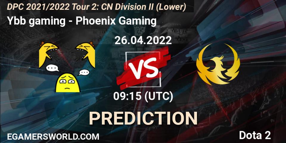 Ybb gaming - Phoenix Gaming: ennuste. 26.04.2022 at 09:20, Dota 2, DPC 2021/2022 Tour 2: CN Division II (Lower)