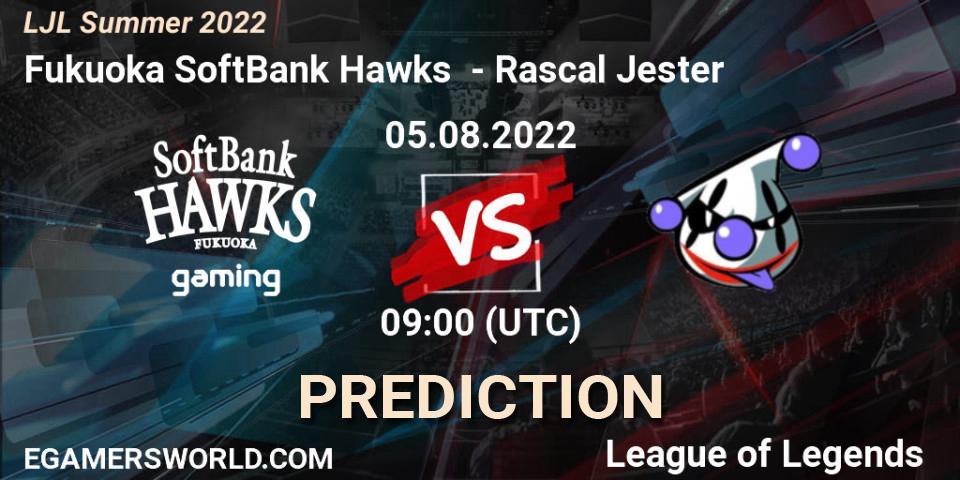 Fukuoka SoftBank Hawks - Rascal Jester: ennuste. 05.08.22, LoL, LJL Summer 2022