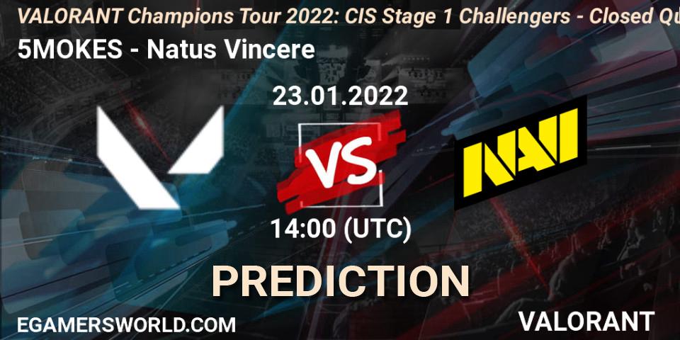5MOKES - Natus Vincere: ennuste. 23.01.2022 at 14:00, VALORANT, VCT 2022: CIS Stage 1 Challengers - Closed Qualifier 2