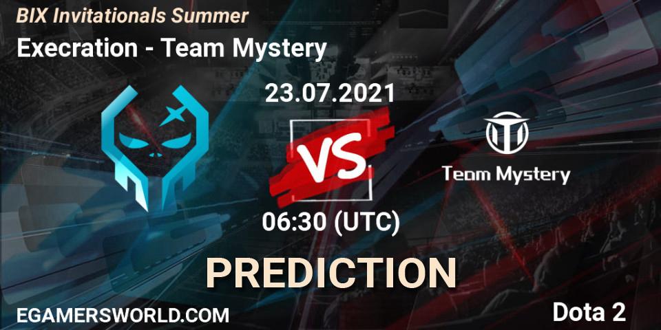 Execration - Team Mystery: ennuste. 23.07.2021 at 07:04, Dota 2, BIX Invitationals Summer