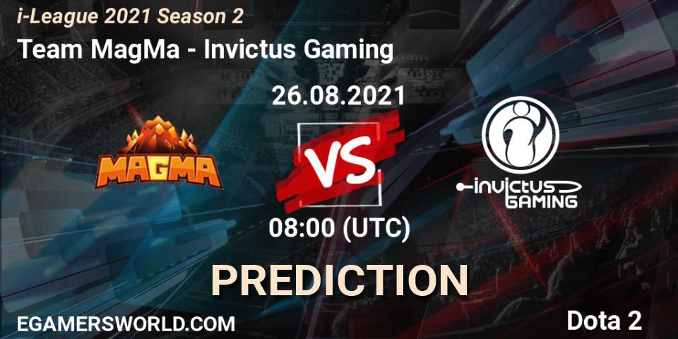Team MagMa - Invictus Gaming: ennuste. 26.08.2021 at 08:01, Dota 2, i-League 2021 Season 2