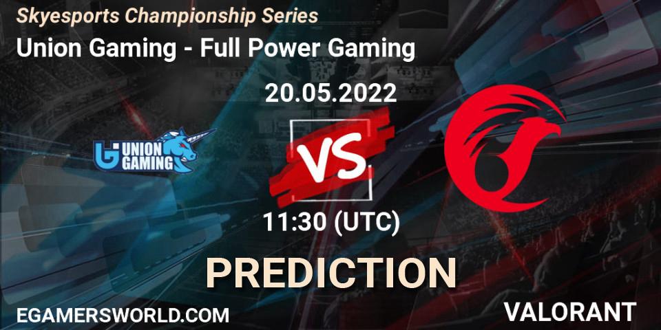 Union Gaming - Full Power Gaming: ennuste. 20.05.2022 at 14:30, VALORANT, Skyesports Championship Series