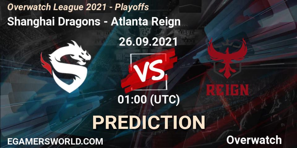 Shanghai Dragons - Atlanta Reign: ennuste. 26.09.2021 at 01:00, Overwatch, Overwatch League 2021 - Playoffs