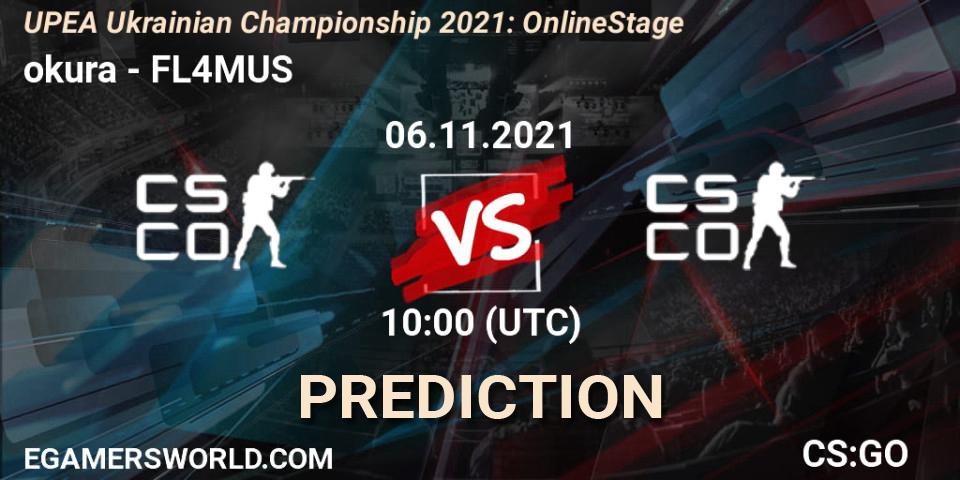 okura - FL4MUS: ennuste. 06.11.2021 at 10:00, Counter-Strike (CS2), UPEA Ukrainian Championship 2021: Online Stage