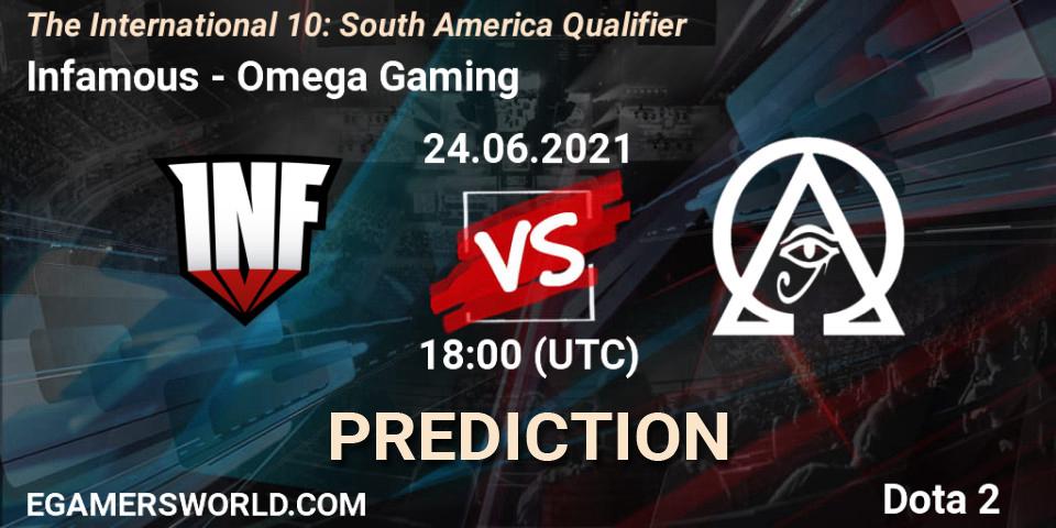 Infamous - Omega Gaming: ennuste. 24.06.2021 at 17:40, Dota 2, The International 10: South America Qualifier