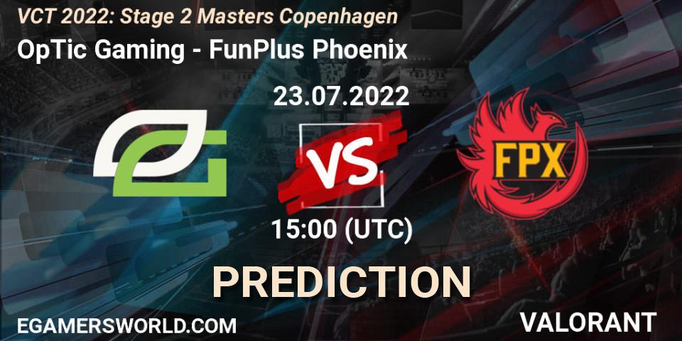 OpTic Gaming - FunPlus Phoenix: ennuste. 23.07.22, VALORANT, VCT 2022: Stage 2 Masters Copenhagen