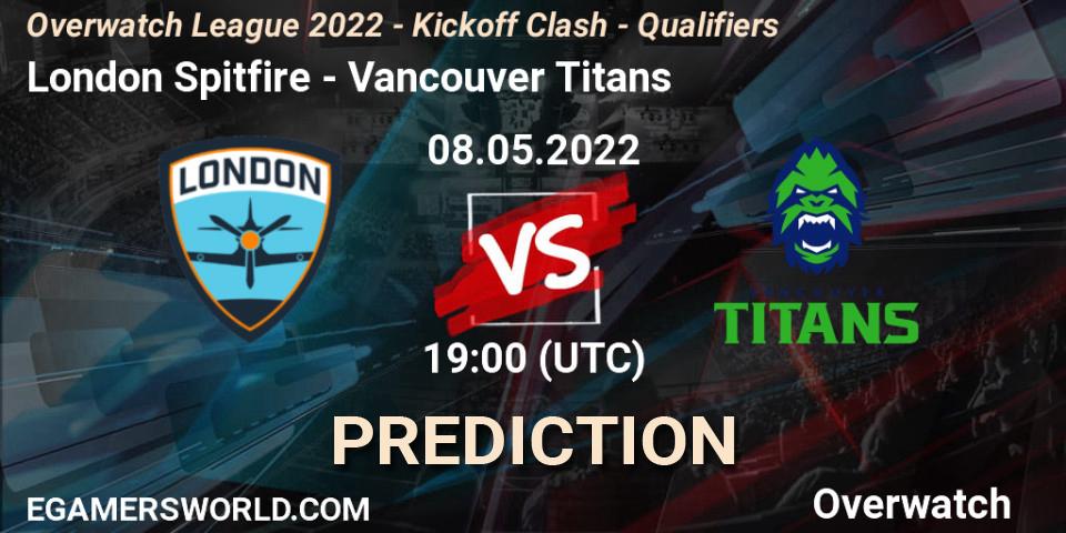 London Spitfire - Vancouver Titans: ennuste. 08.05.2022 at 19:00, Overwatch, Overwatch League 2022 - Kickoff Clash - Qualifiers