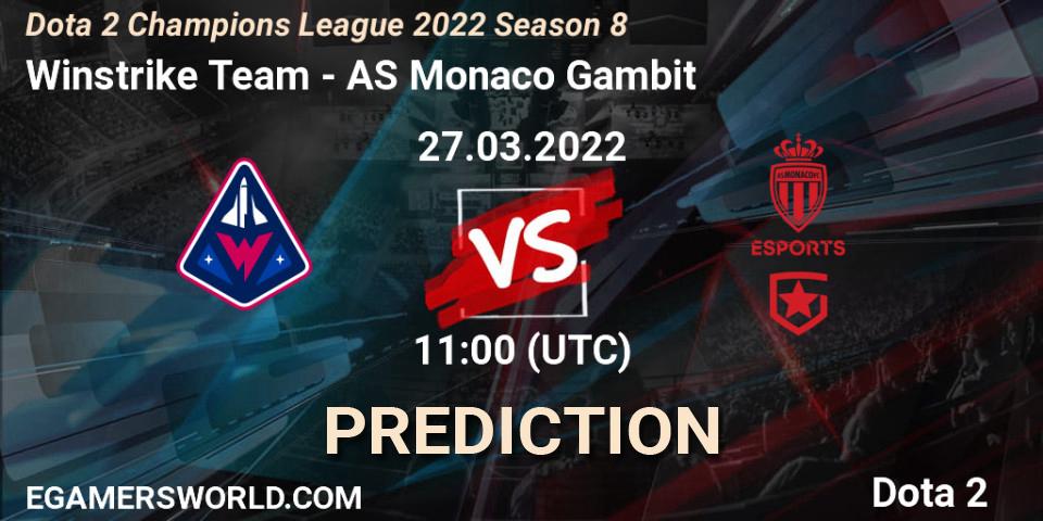 Winstrike Team - AS Monaco Gambit: ennuste. 27.03.22, Dota 2, Dota 2 Champions League 2022 Season 8