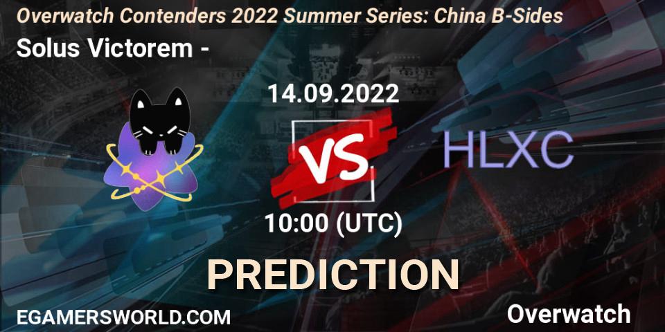 Solus Victorem - 荷兰小车: ennuste. 14.09.2022 at 10:00, Overwatch, Overwatch Contenders 2022 Summer Series: China B-Sides