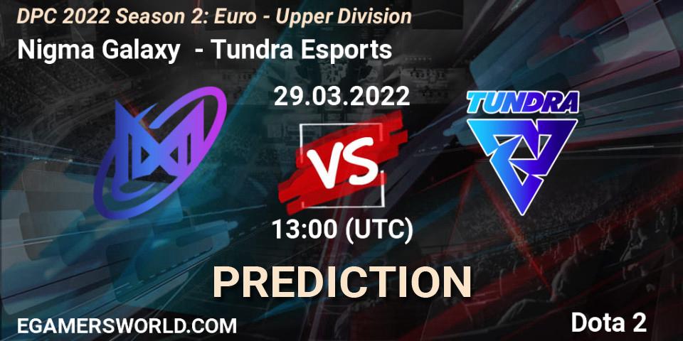 Nigma Galaxy - Tundra Esports: ennuste. 29.03.2022 at 12:55, Dota 2, DPC 2021/2022 Tour 2 (Season 2): WEU (Euro) Divison I (Upper) - DreamLeague Season 17