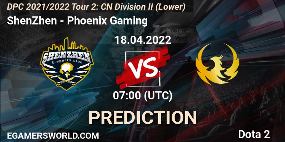 ShenZhen - Phoenix Gaming: ennuste. 18.04.2022 at 07:41, Dota 2, DPC 2021/2022 Tour 2: CN Division II (Lower)