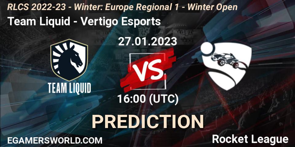 Team Liquid - Vertigo Esports: ennuste. 27.01.2023 at 16:00, Rocket League, RLCS 2022-23 - Winter: Europe Regional 1 - Winter Open