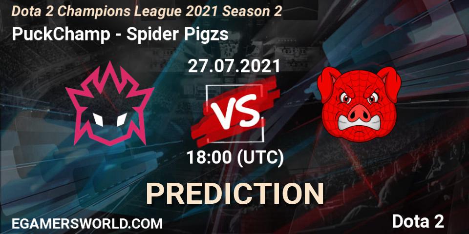 PuckChamp - Spider Pigzs: ennuste. 27.07.2021 at 18:00, Dota 2, Dota 2 Champions League 2021 Season 2