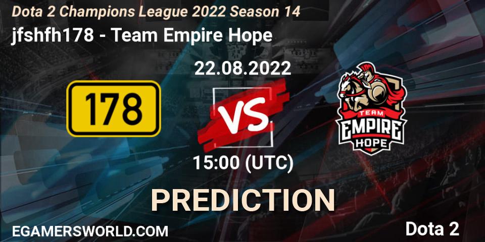 meme squad - Team Empire Hope: ennuste. 22.08.22, Dota 2, Dota 2 Champions League 2022 Season 14