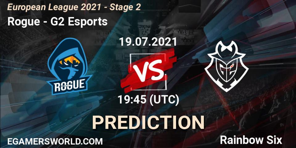 Rogue - G2 Esports: ennuste. 19.07.2021 at 19:55, Rainbow Six, European League 2021 - Stage 2