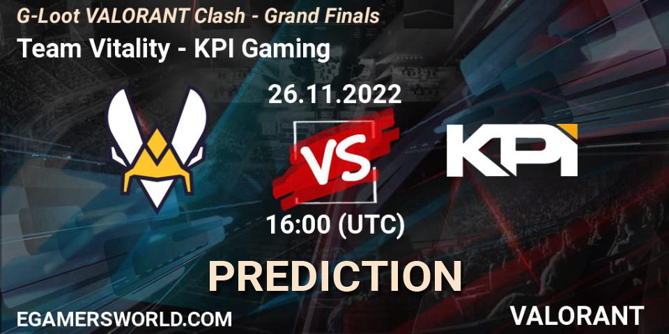 Team Vitality - KPI Gaming: ennuste. 26.11.22, VALORANT, G-Loot VALORANT Clash - Grand Finals