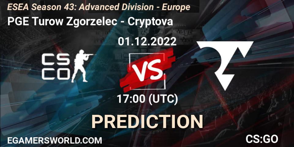 PGE Turow Zgorzelec - Cryptova: ennuste. 01.12.22, CS2 (CS:GO), ESEA Season 43: Advanced Division - Europe