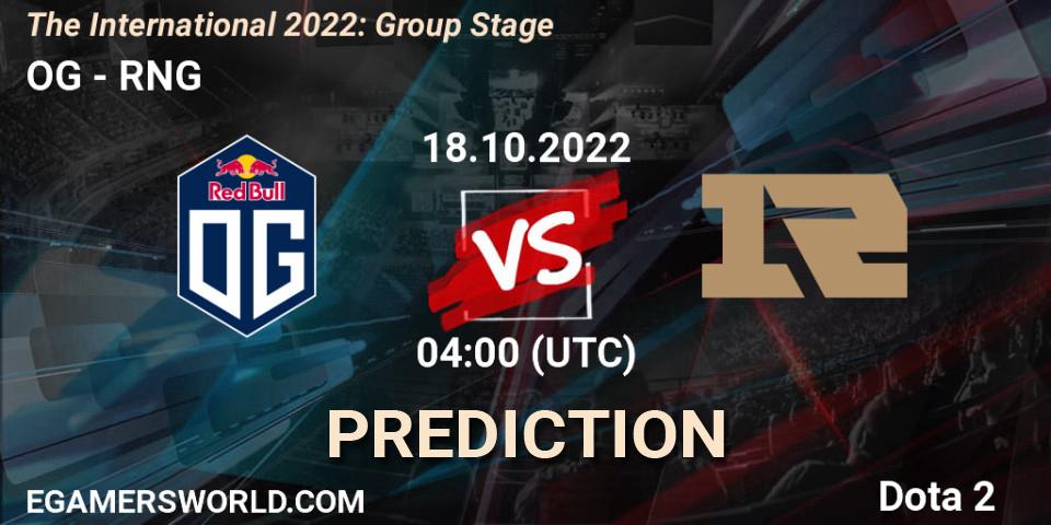 OG - RNG: ennuste. 18.10.22, Dota 2, The International 2022: Group Stage