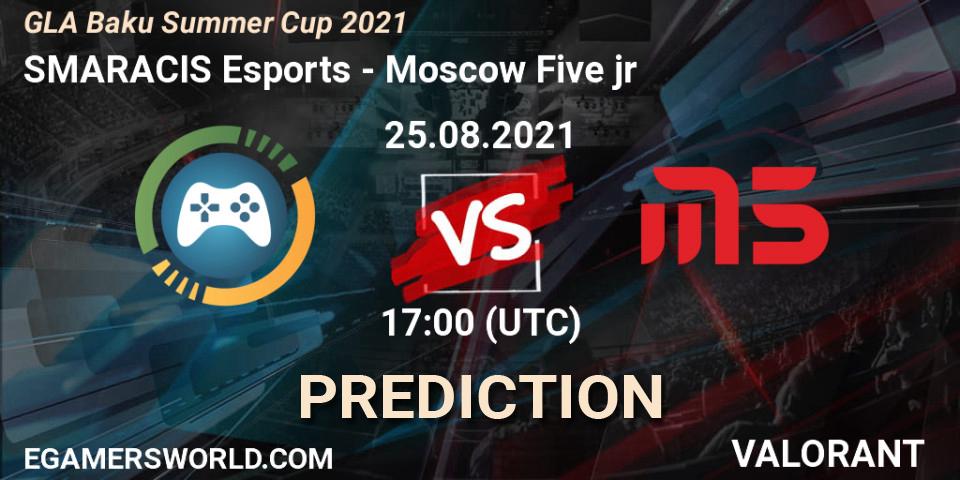 SMARACIS Esports - Moscow Five jr: ennuste. 25.08.2021 at 18:15, VALORANT, GLA Baku Summer Cup 2021
