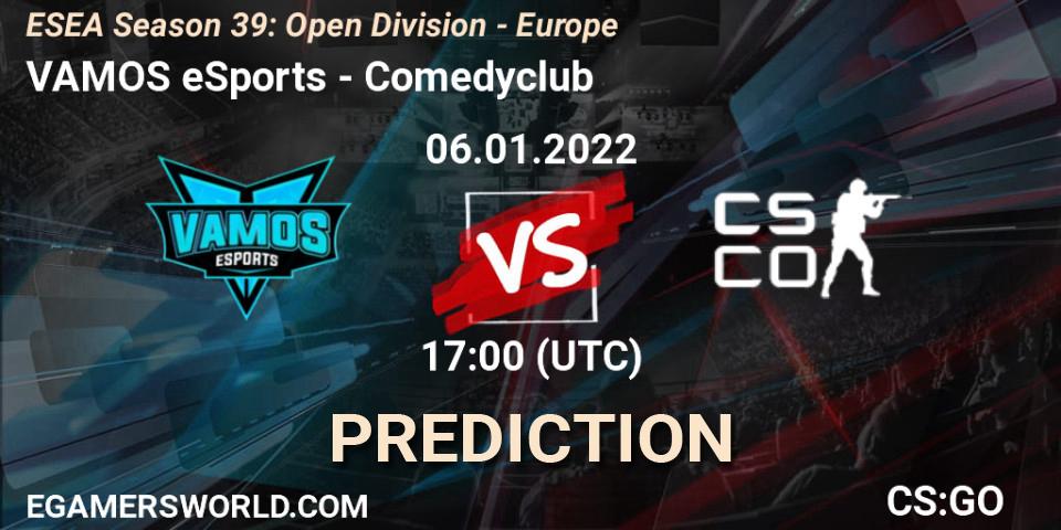 VAMOS eSports - Comedyclub: ennuste. 06.01.2022 at 17:00, Counter-Strike (CS2), ESEA Season 39: Open Division - Europe