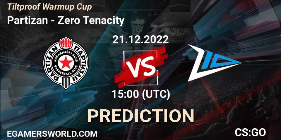 Partizan - Zero Tenacity: ennuste. 21.12.2022 at 15:00, Counter-Strike (CS2), Tiltproof Warmup Cup
